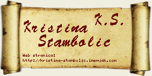 Kristina Stambolić vizit kartica
